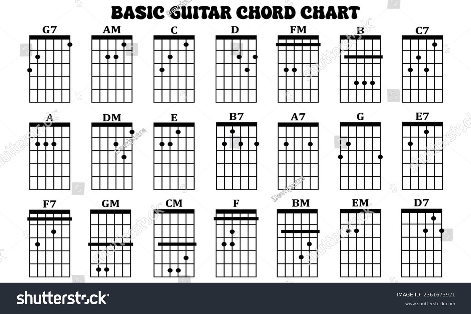 961 Guitar Chord Chart Stock Vectors And Vector Art | Shutterstock intended for Guitar Chord Chart Printable