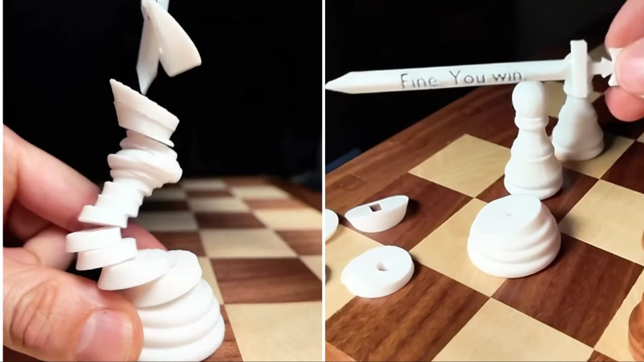 A 3D Printable Chess King That Collapses At Checkmate within Kind That Collapses When Oppoment Wins 3D Printable