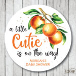 A Little Cutie Is On The Way . Little Cutie Baby Shower Stickers in Little Cutie Stickers Free Printable