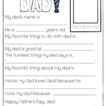 About My Dad Free Printable   Empowered Homes Regarding All About Dad Printable