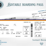 Airline Ticket   Etsy Australia With Southwest Airlines Boarding Passes Printable