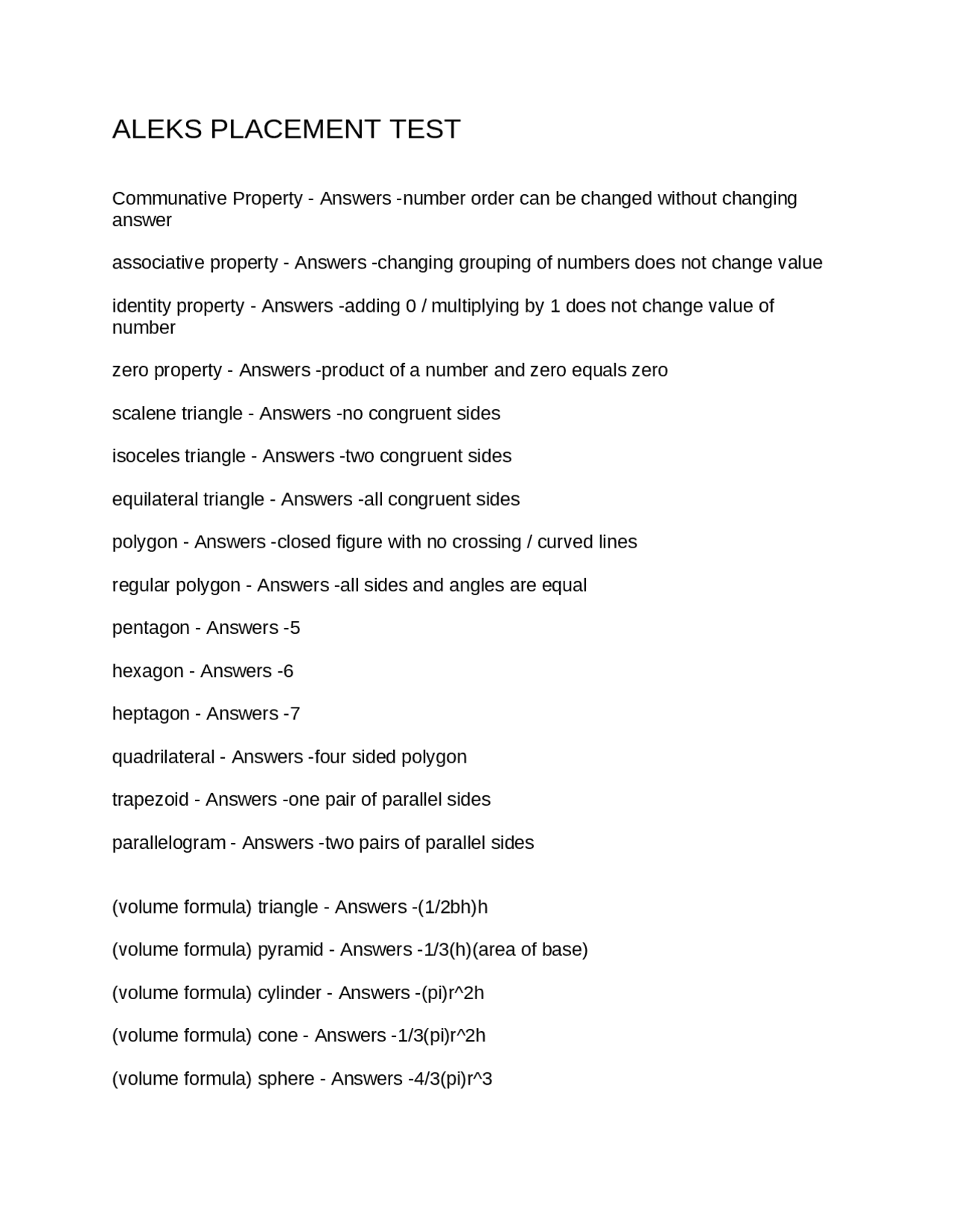 Aleks Placement Test: Mastering Mathematical Concepts | Exams in Every Formula You Need For Aleks Exam Printable