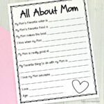 All About Me Mother'S Day Survey {Free Printable For Kids}   The For All About My Mom Printable