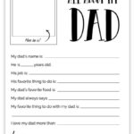 All About My Dad   Free Printable Father'S Day Gift Pertaining To All About Dad Printable