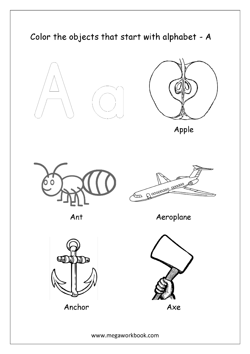 Alphabet Coloring Pages - A To Z Printable Letter Coloring Pages regarding Printable Alphabet Picturescolor