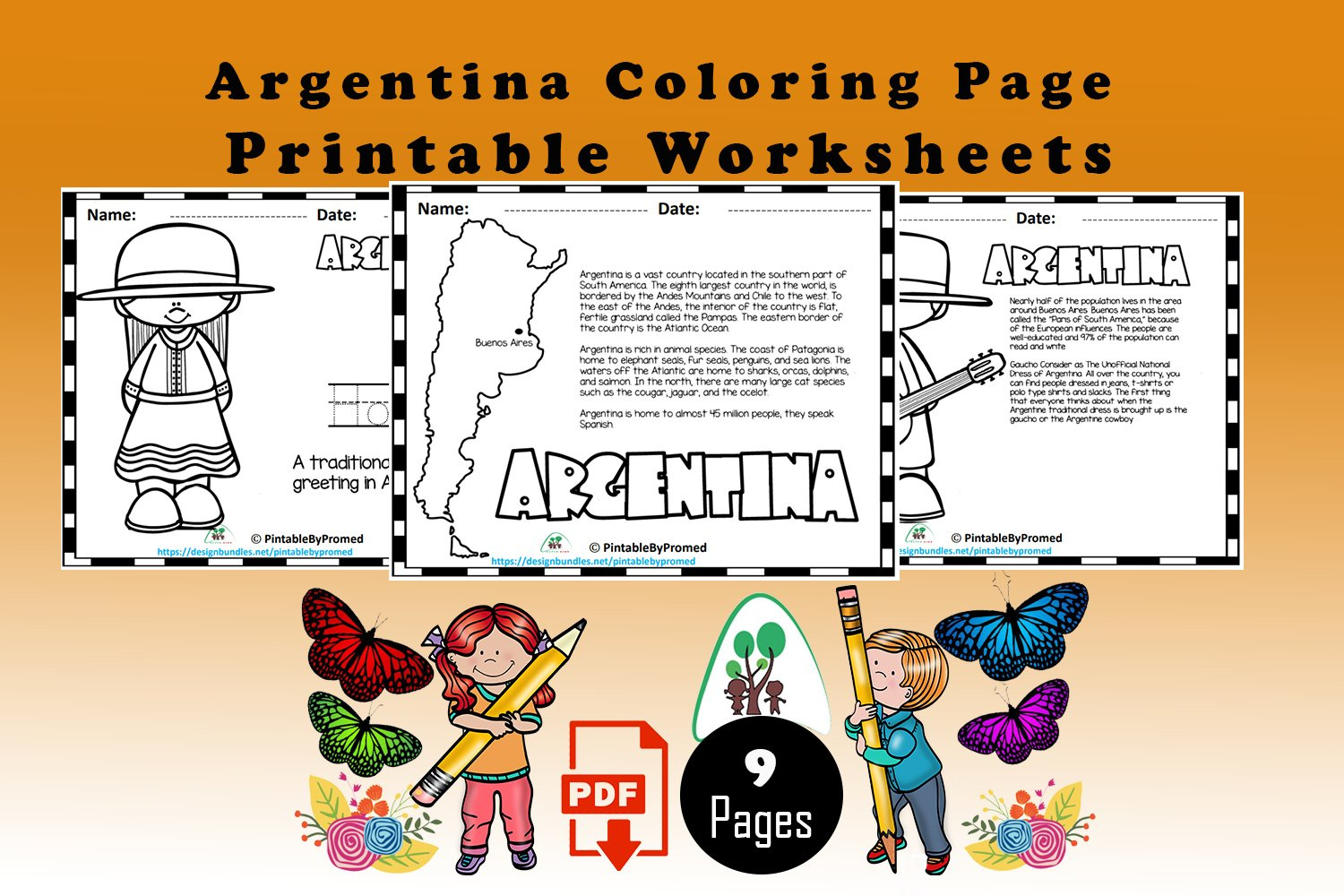 Argentina Coloring Page For Kids To Read, Color, And Learn in Printable Info For Elementary Students On Argentina