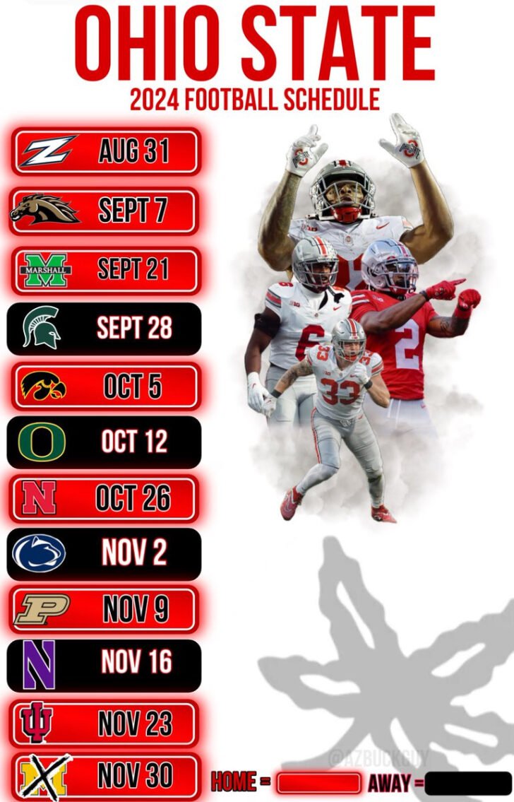 Ohio State Football Schedule Printable