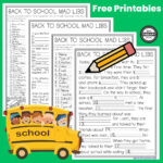 Back To School Mad Libs   Free   Your Therapy Source Inside Adlibs For Kids Story Book Printable Downloads