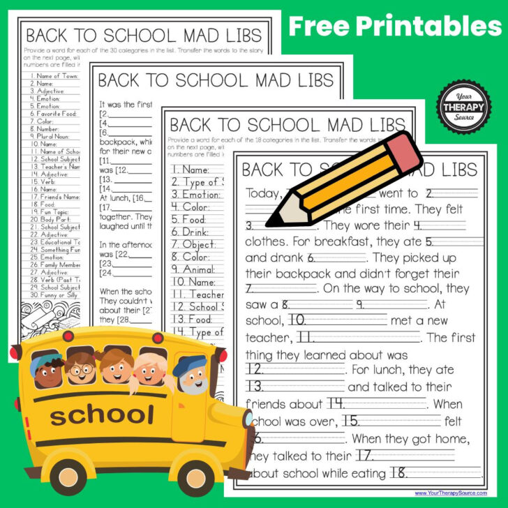 Adlibs For Kids Story Book Printable Downloads