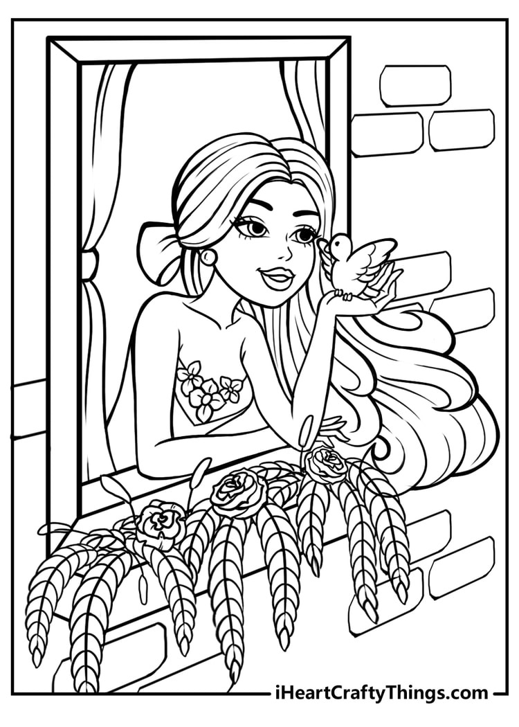 Barbie Coloring Pages (100% Free Printables) in Barbie Coloring Pictures Printable