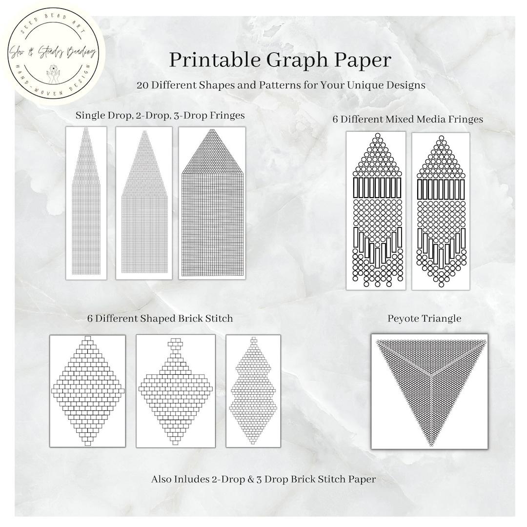 Beading Graph Paper _ Draw Your Designs _ Brick Stitch Paper _ throughout Printable Triangle Beading Graph Paper