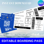 Bearbeitbare Bordkarte Ticket Vorlage, Surprise Airline Geschenk With Regard To Southwest Airlines Boarding Passes Printable