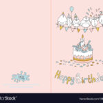 Bereit Für Print Happy Birthday Card Design Vektorbild For Printable Happy Birthday Card