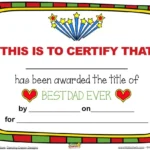 Best Dad In The World Fathers Day Certificates In Father'S Day Awards Printable