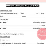 Bill Of Sale | Bill Of Sale Form | Bill Of Sale Vorlage | Sofort Download |  A4 Inside Printable Auto Bill Of Sale