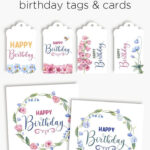 Birthday Tags & Cards | Free Floral Printables Throughout Free Printable Editable Girls Birthday Gift Tags