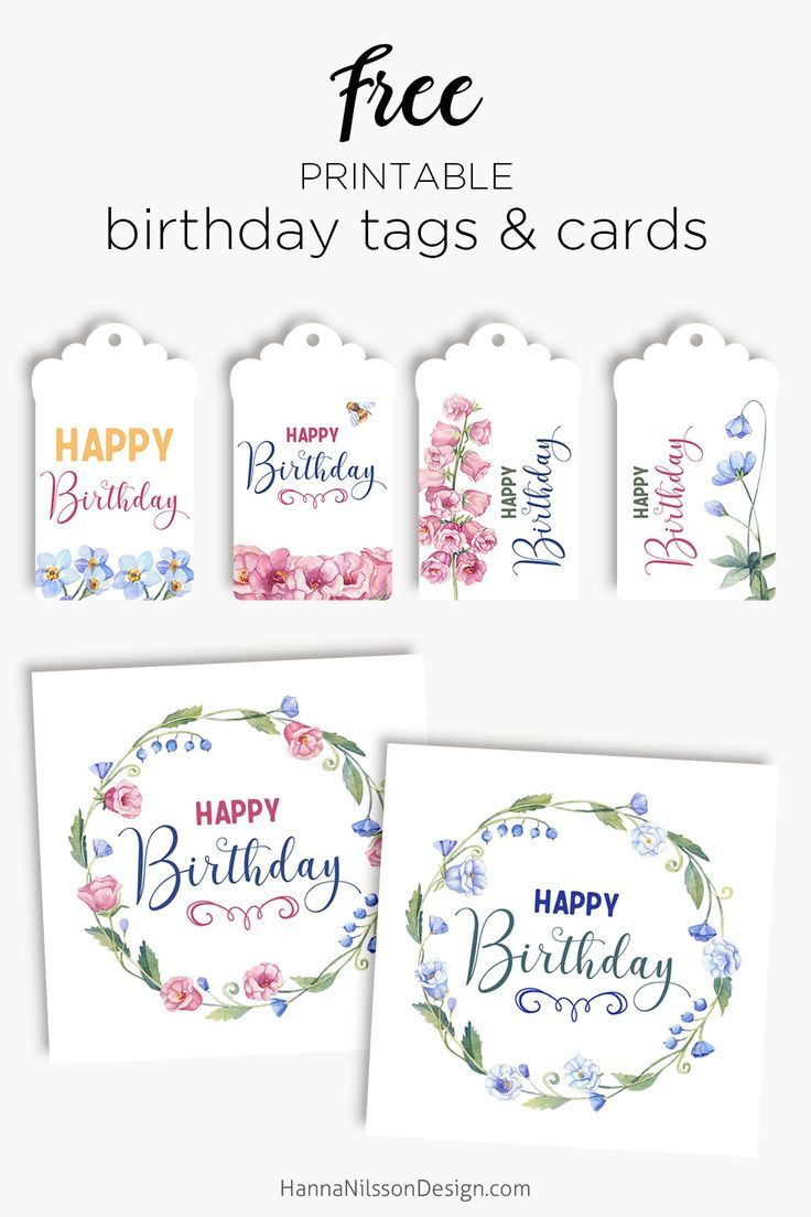 Birthday Tags &amp;amp; Cards | Free Floral Printables throughout Free Printable Editable Girls Birthday Gift Tags