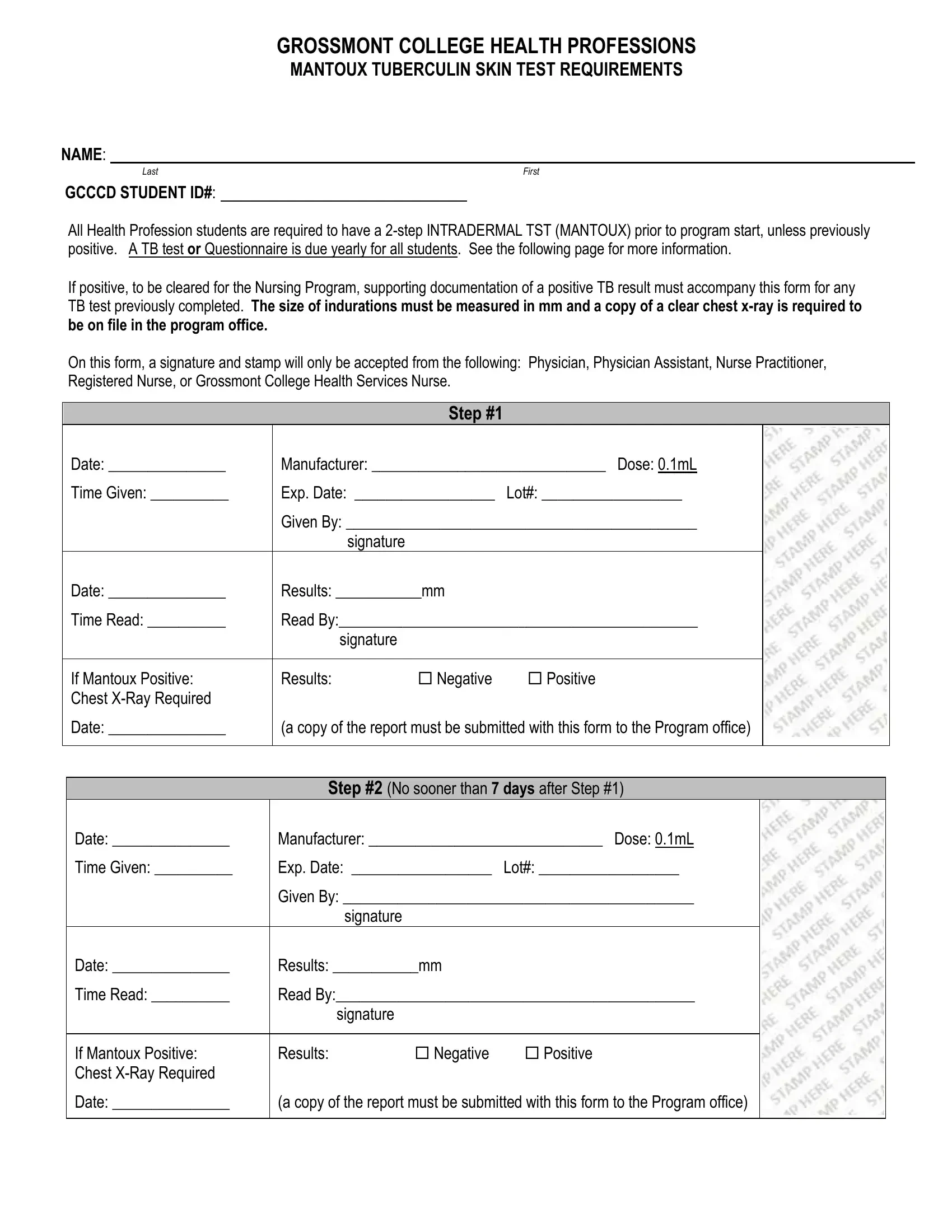 Blank 2 Step Mantoux Form | Fill Out And Print Pdfs within Blank Free Printable Tb Test Form