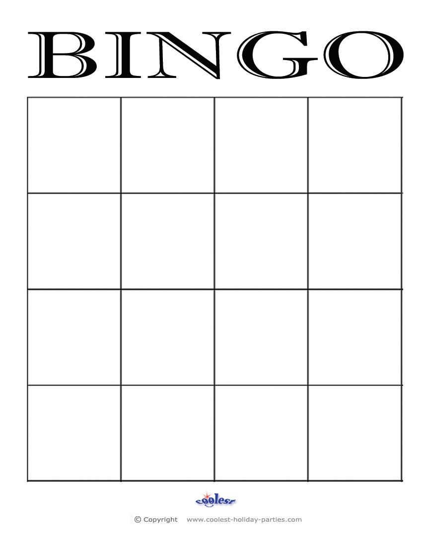 Blank-Bingo-4X4 - Coolest Free Printables throughout Blank Bingo Card Printable