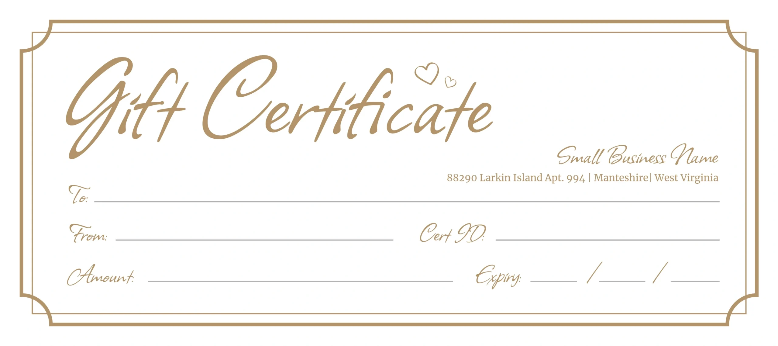 Blank Gift Certificate Free Google Docs Template - Gdoc.io for Free Printable Gift Certificate Forms