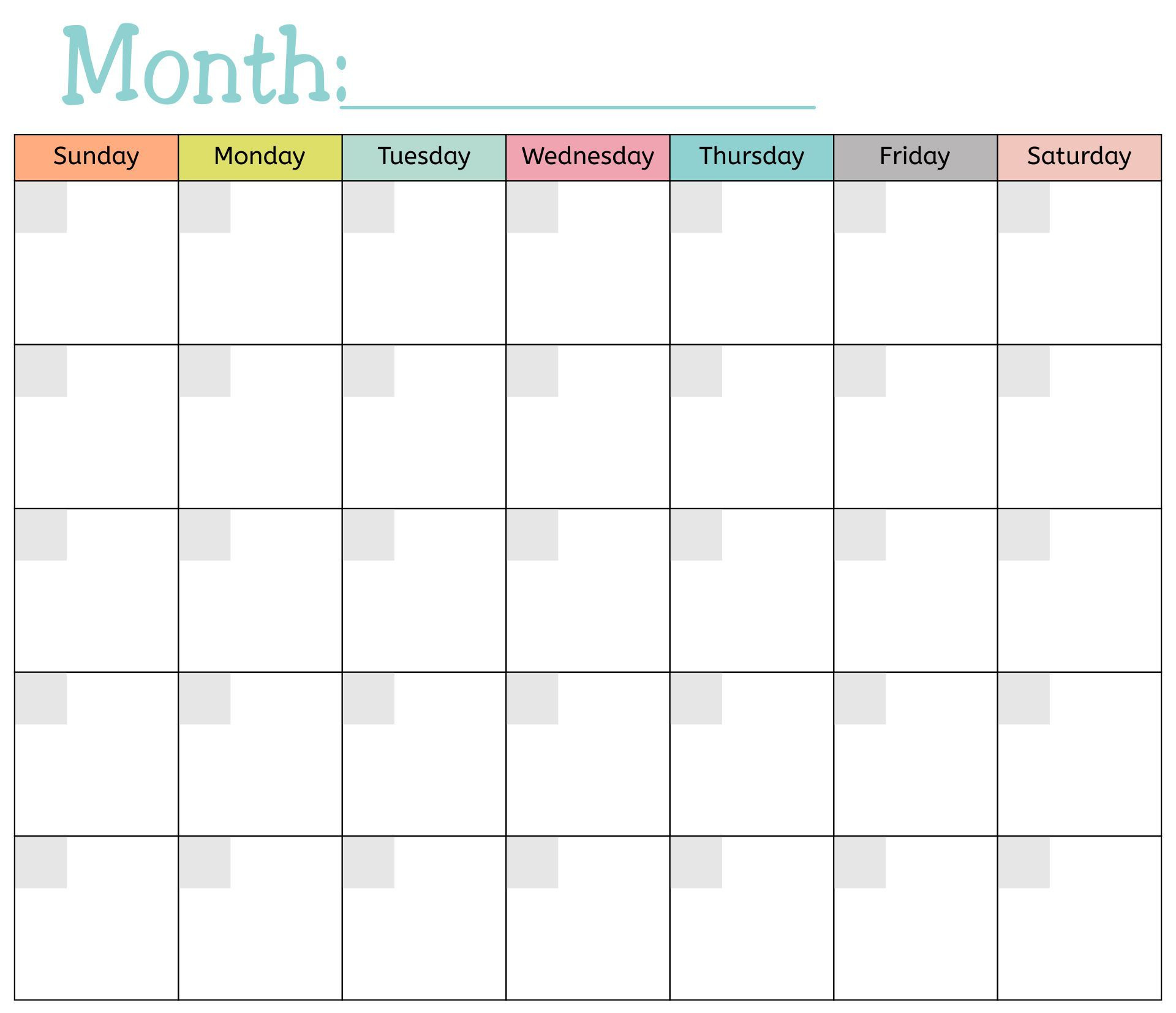 Blank Monthly Calendar Template - 10 Free Pdf Printables | Printablee intended for Free Printable Calendars By Month