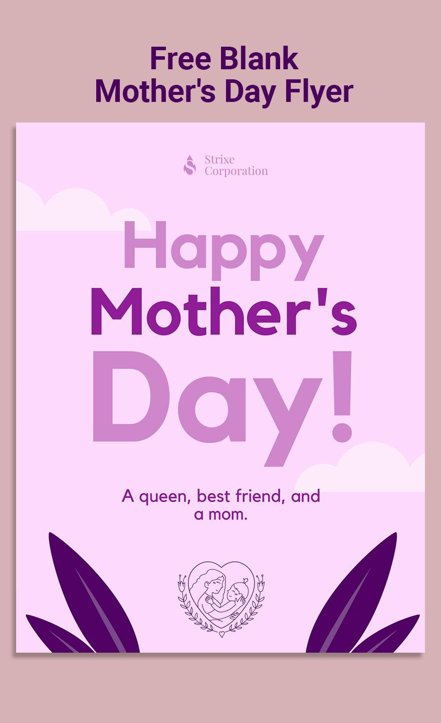 Blank Mother&amp;#039;S Day Flyer In Eps, Illustrator, Jpg, Word, Psd, Png within Mother&amp;amp;#039;s Day Flyer Design Printable