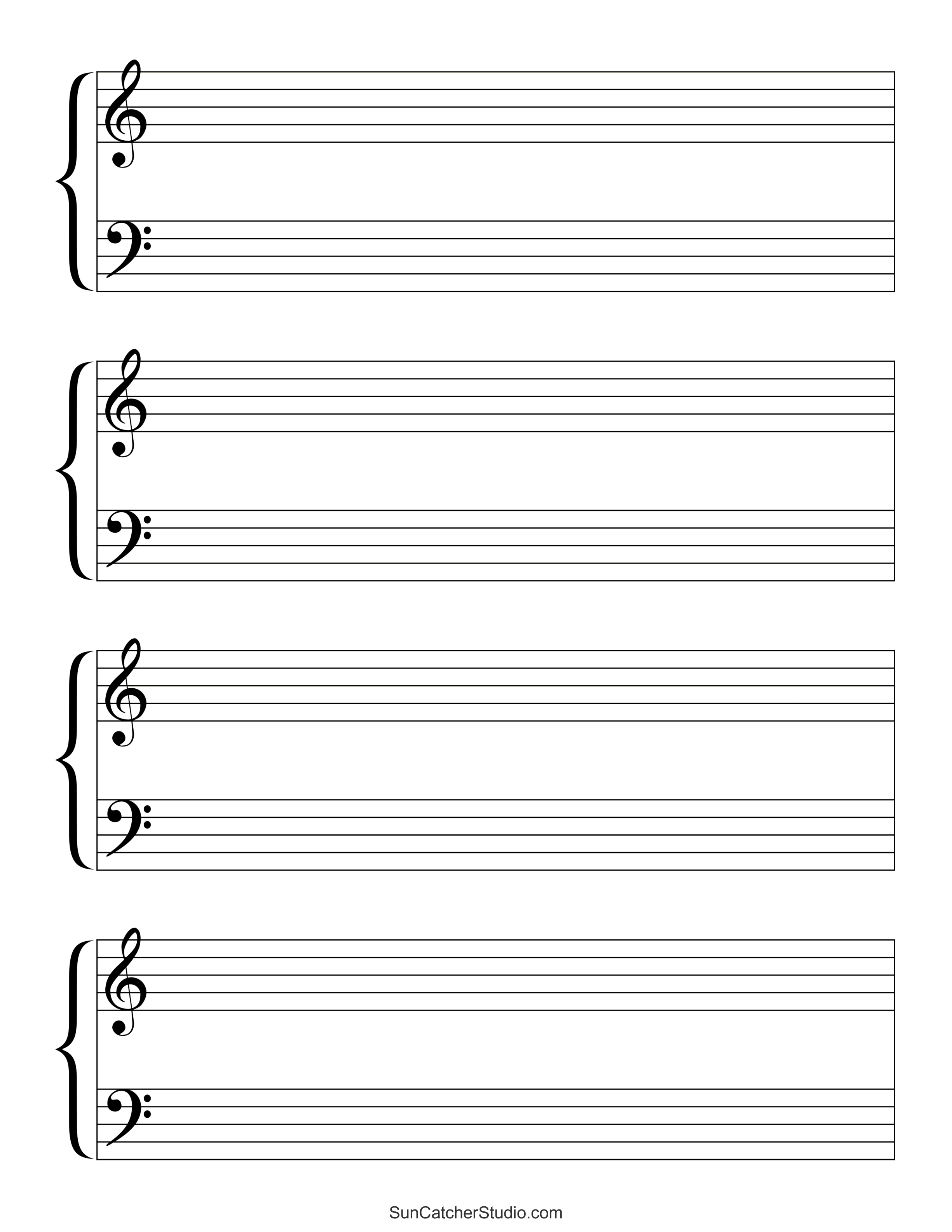 Blank Sheet Music (Free Printable Staff Paper) – Diy Projects for Free Printable Piano Music