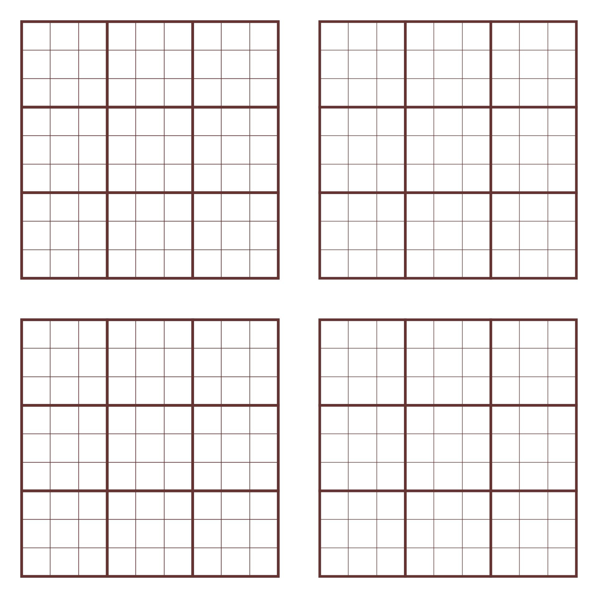 Blank Sudoku Grid 2 Per Page - 10 Free Pdf Printables | Printablee throughout Blank Printable Sudoku Pages 6 Grids