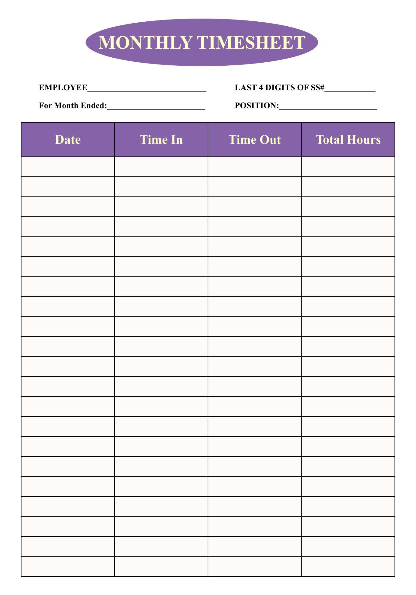 Blank Timesheets - 10 Free Pdf Printables | Printablee pertaining to Free Printable Time Sheets