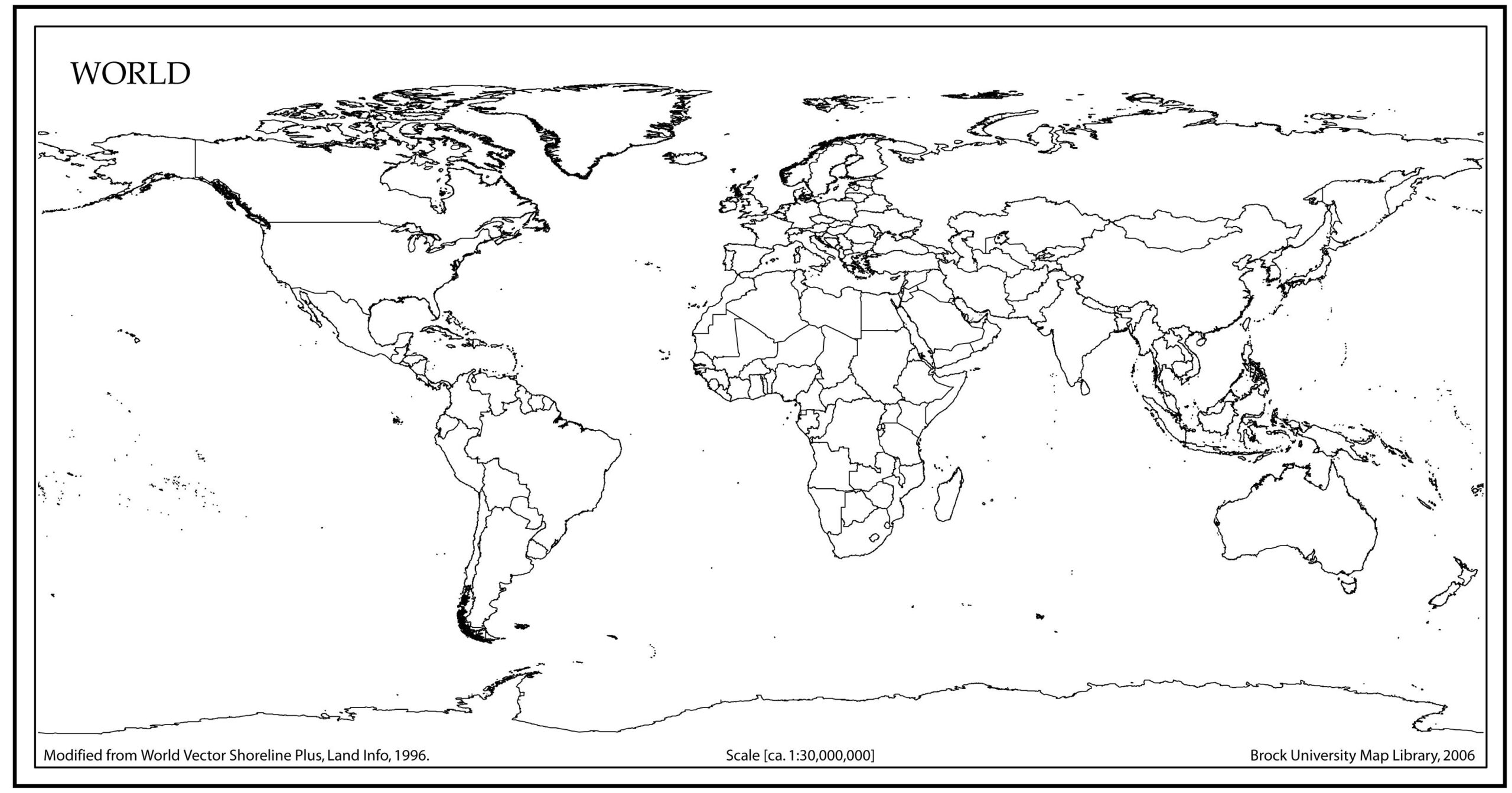 Blank World Maps - 10 Free Pdf Printables | Printablee throughout Blank World Map Printable