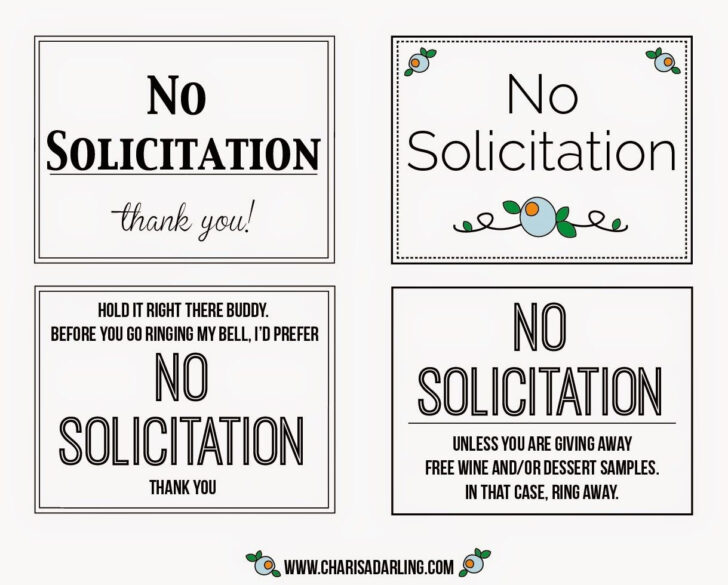 No Solicitors Sign Printable