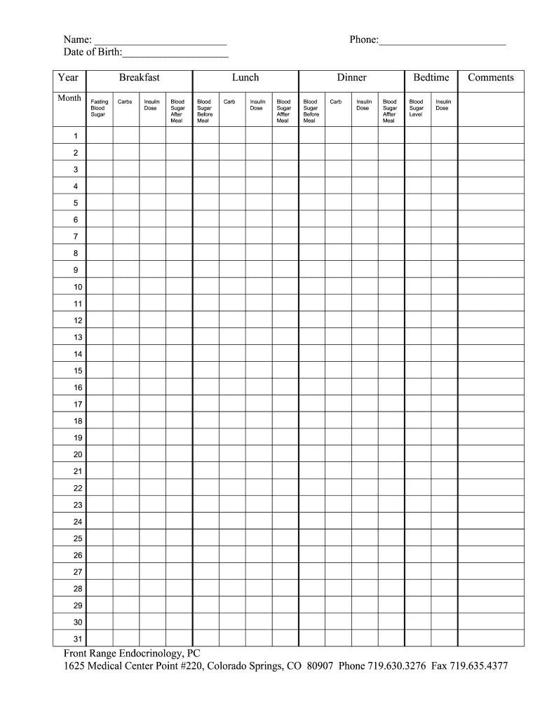 Blood Glucose Chart - Fill Online, Printable, Fillable, Blank inside Printable Blood Glucose Chart