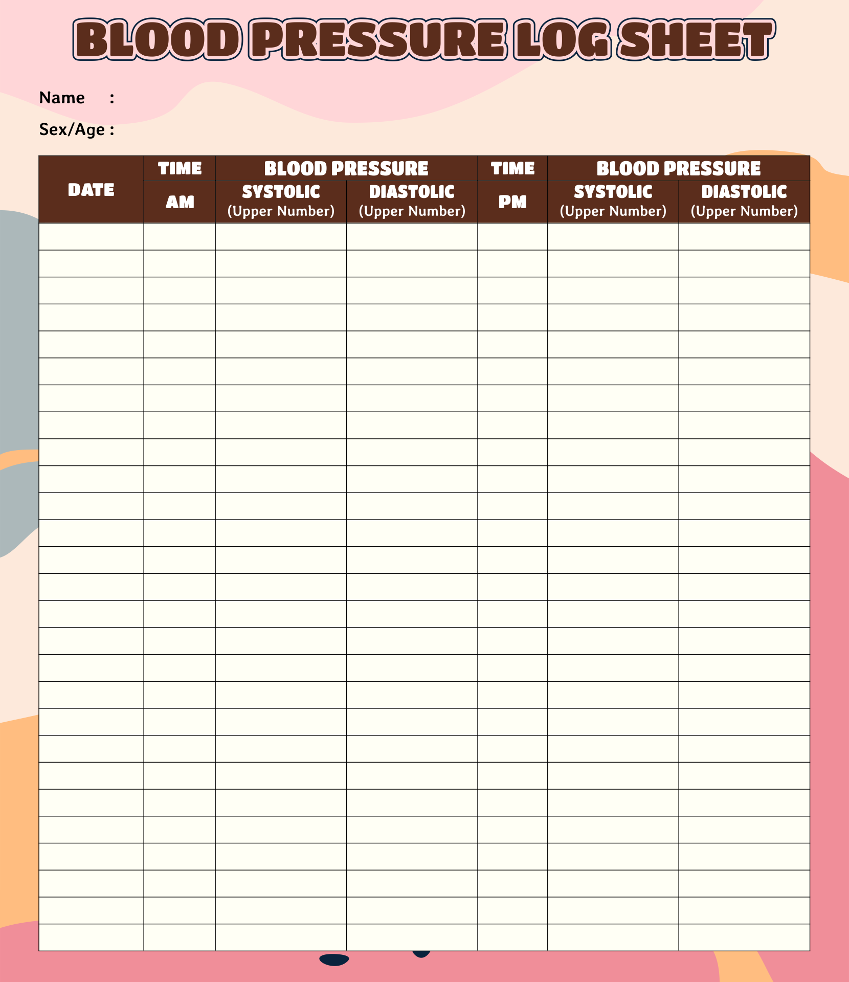 Blood Pressure Chart - 20 Free Pdf Printables | Printablee in Blood Pressure Chart Printable