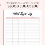 Blood Sugar Log Printable Blood Sugar Reading Tracker Blood In Daily Blood Glucose Log Printable