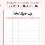 Blood Sugar Log Printable Blood Sugar Reading Tracker Blood With Printable Blood Glucose Chart