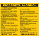 Brady 93554 Isopropyl Alcohol Labels, Vinyl, Sheet, 4 1/2" L X 3 1 Within Isopropyl Alcohol Label Printable