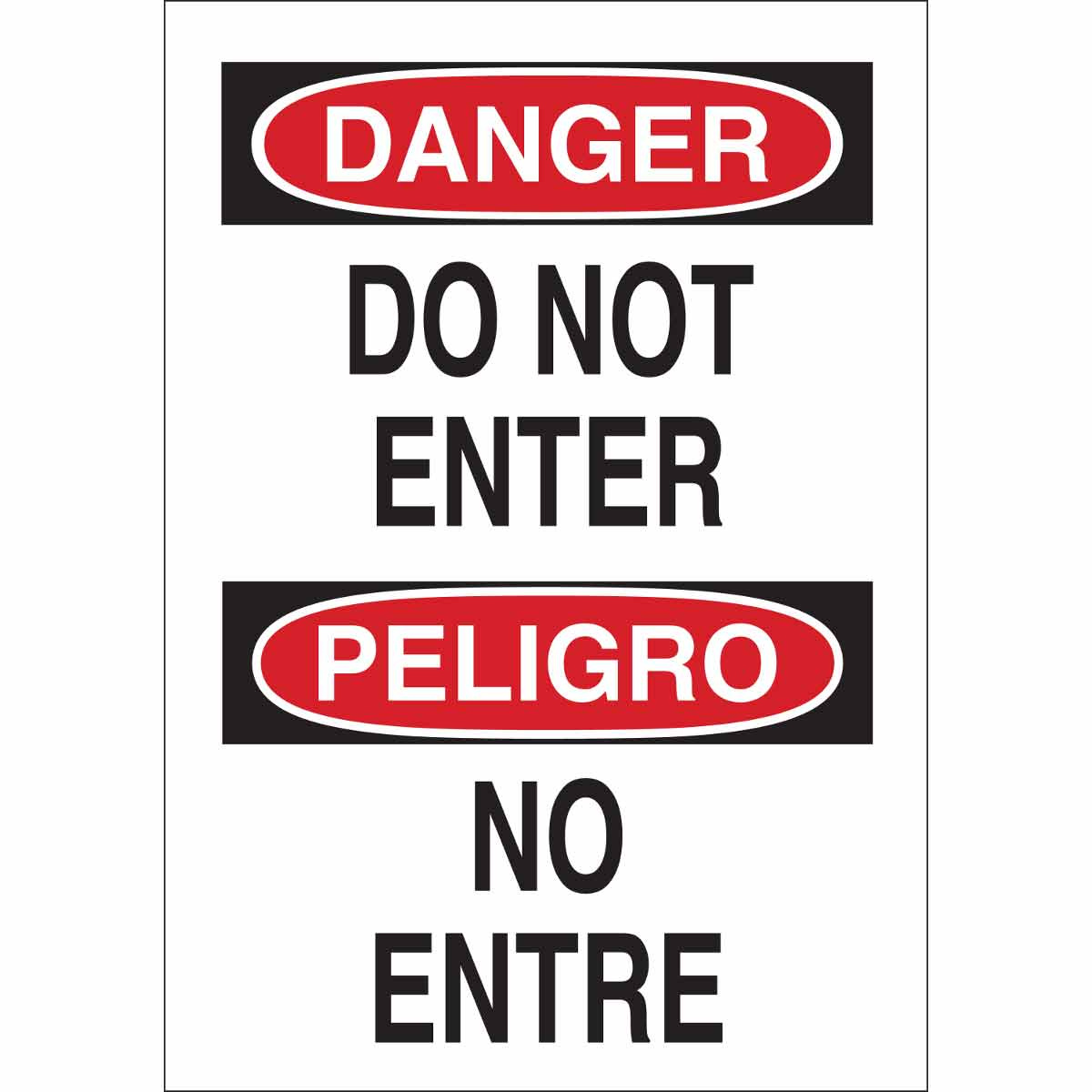 Brady Part: 38603 | Bilingual Danger Do Not Enter Sign | Bradyid intended for Spanish Do Not Use Sign Printable