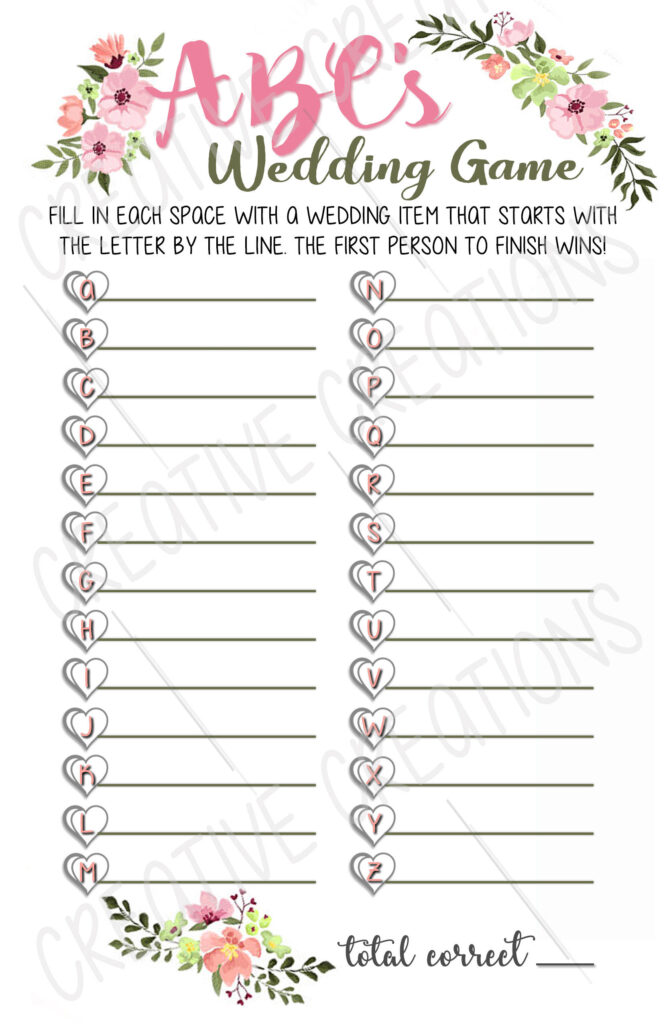 Couples Shower Games Printable | FREE Printables