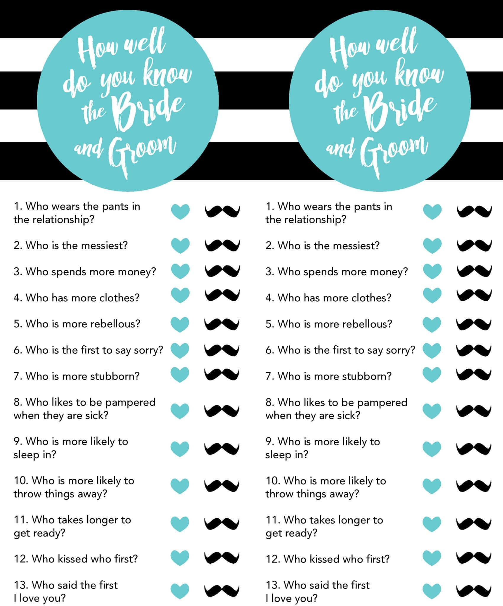 Bridal Shower Games Free Printables - Lou Lou Girls pertaining to Free Printable Wedding Shower Games