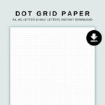 Bullet Paper Printable Dot Grid Paper A4, A5, Letter, Half Letter Within Bullet Printable Paper Half Sheret