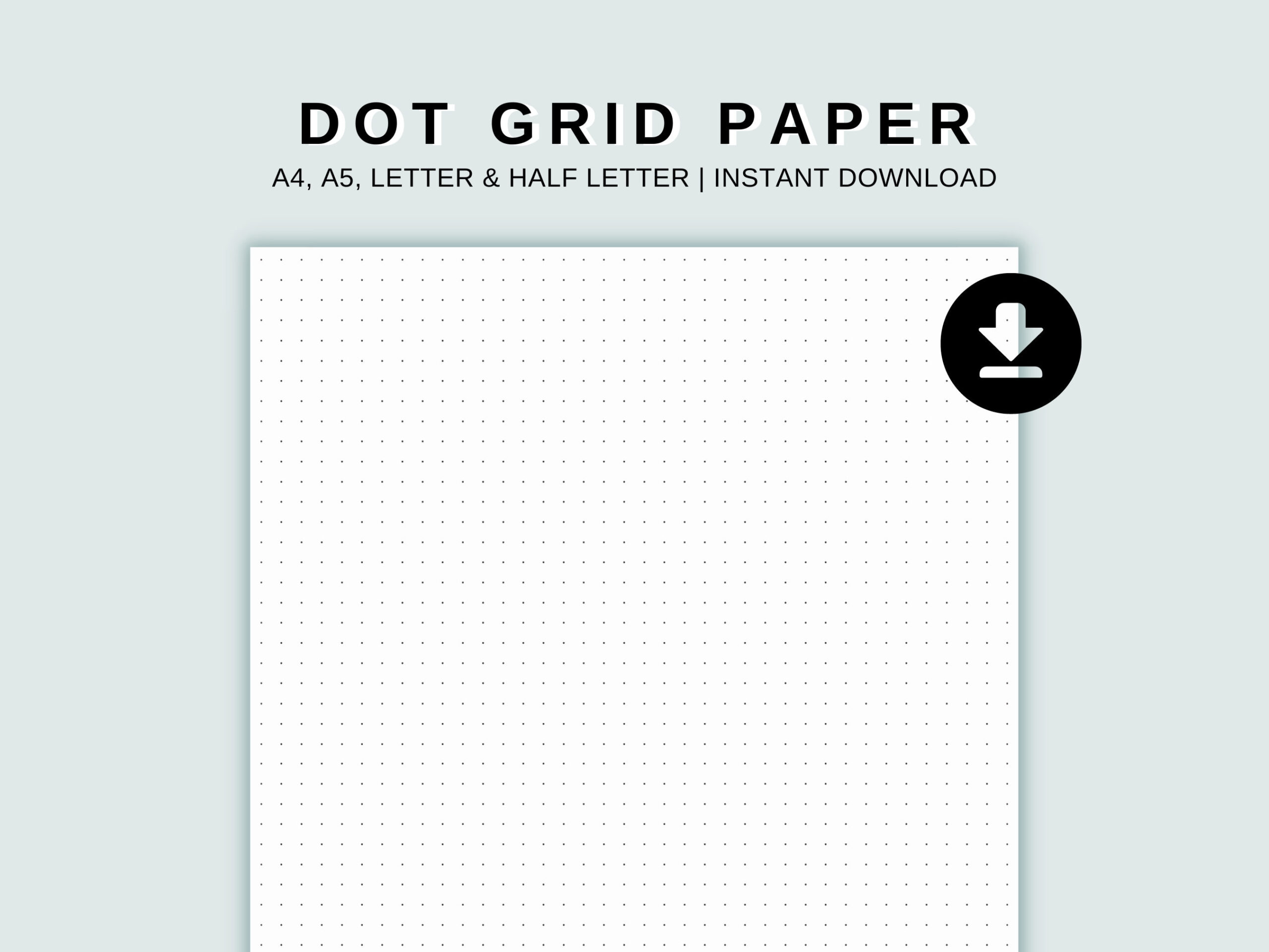 Bullet Paper Printable Dot Grid Paper A4, A5, Letter, Half Letter within Bullet Printable Paper Half Sheret