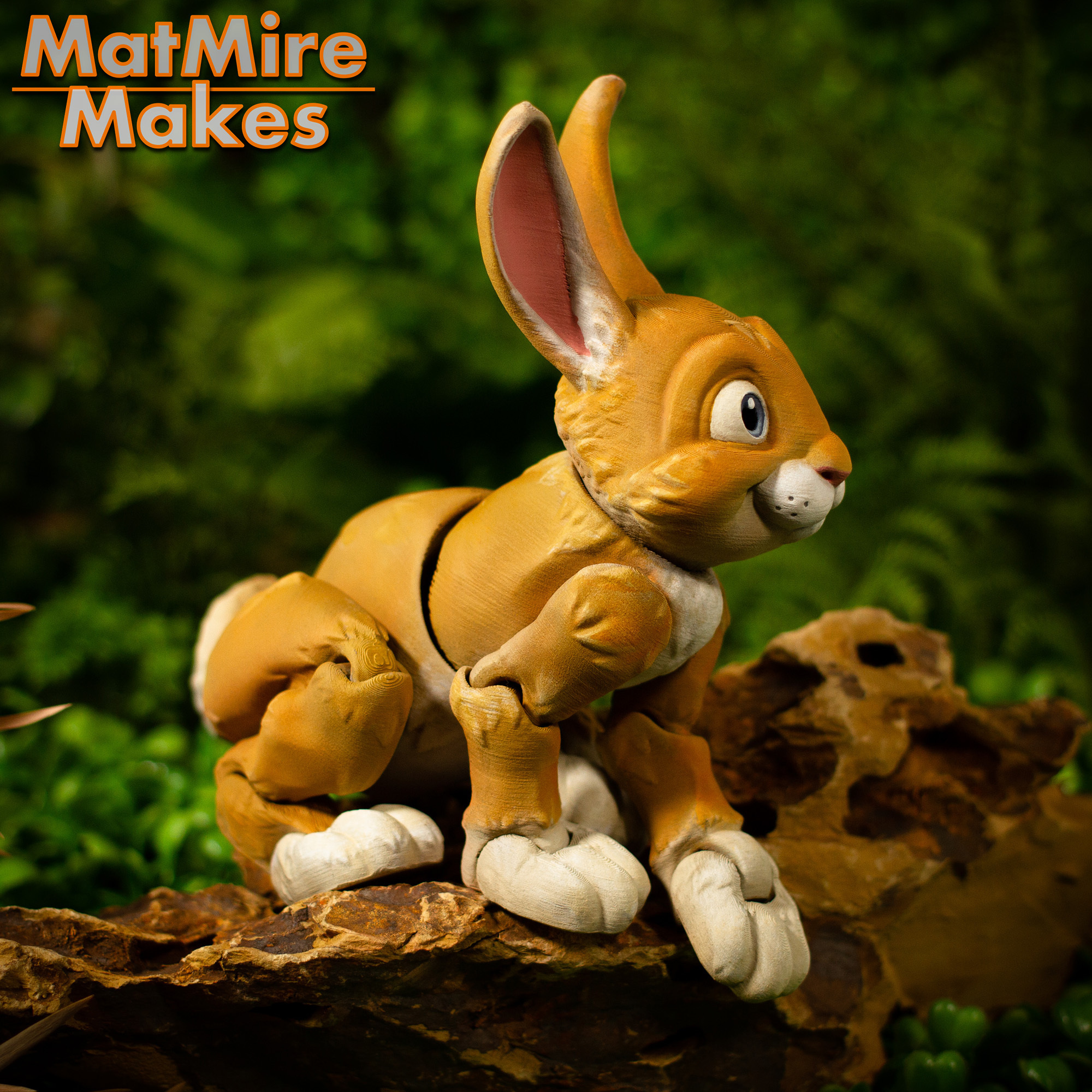 Bunny Rabbit Articulated Figure, Print-In-Place, Cute-Flexi pertaining to 3D Printable Posable Bunny Figure