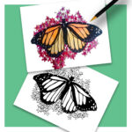 Butterfly Coloring Page For Kids, Printable Coloring Sheets, Pdf Throughout Printable Butterfly Picturescolor