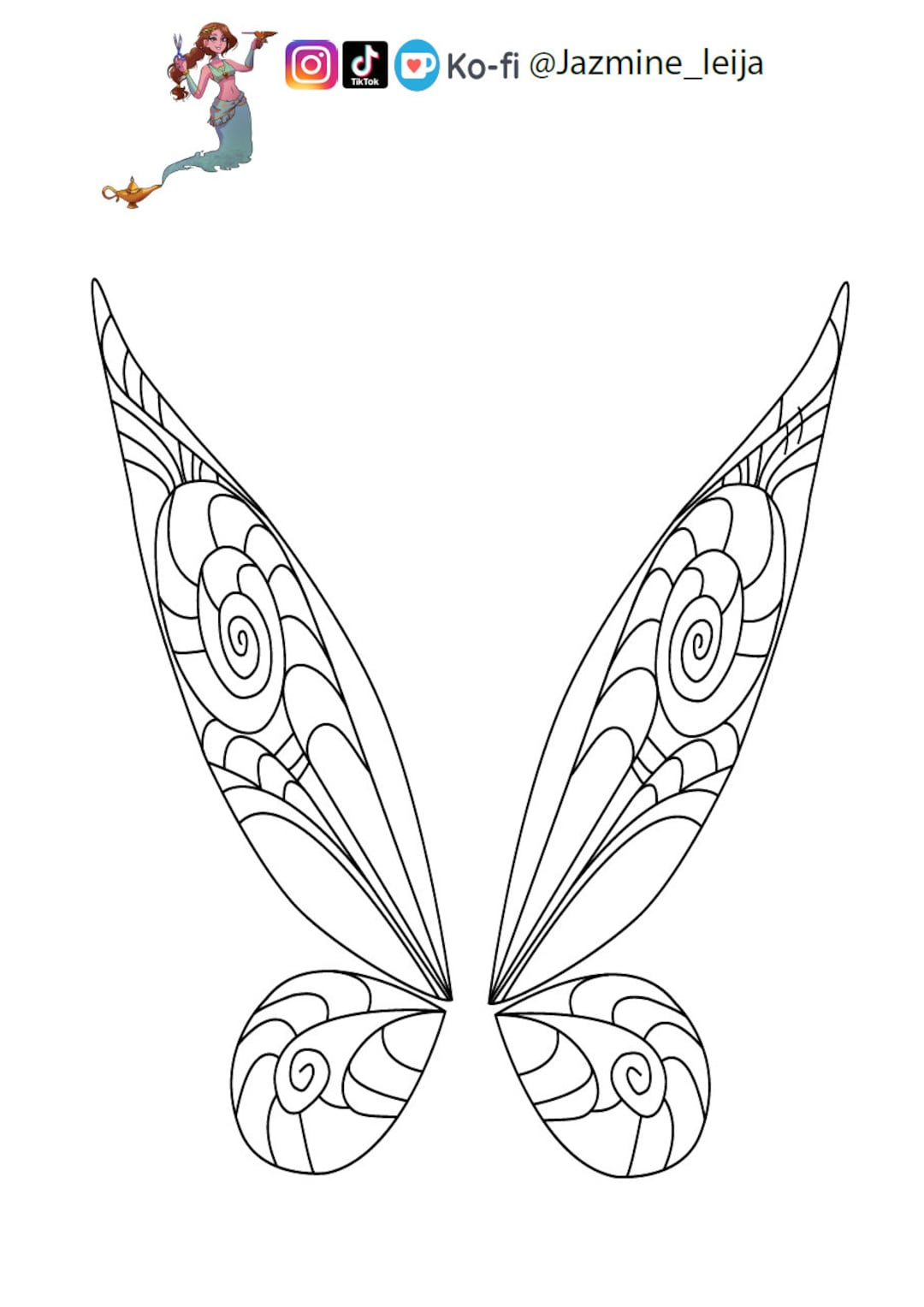 Buy Fairy Wing Template Digital File Only Online In India - Etsy within Printable Tinkerbell Without Wings