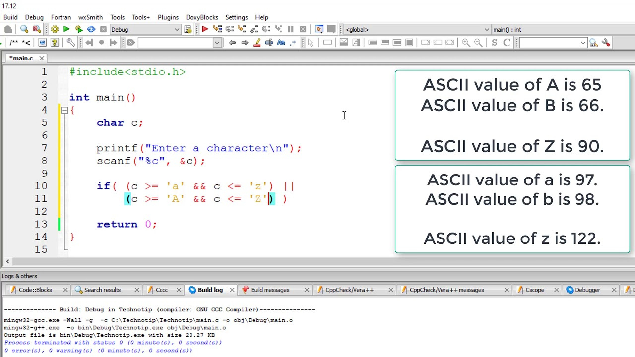 C Program To Check Whether A Character Is An Alphabet Or Not within Howcheck For Printable Characters In A String C