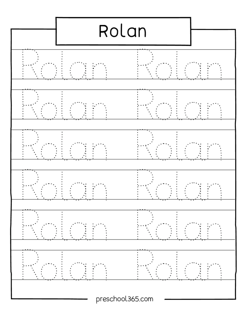 Carson Sadie Levi Rolan Madelyn Name Tracing Sheet throughout Free Printable Name Tracing