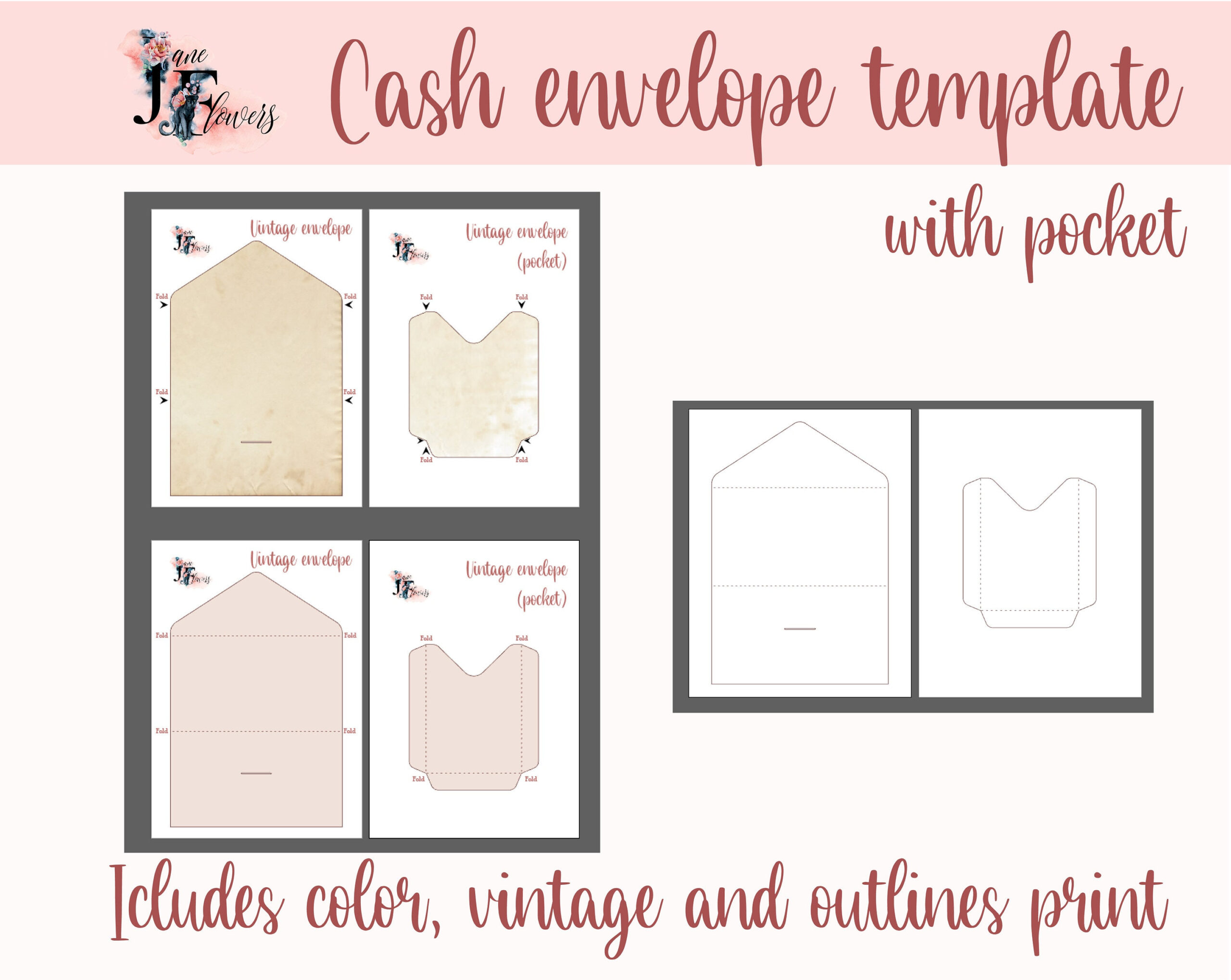 Cash Envelope With Pocket, Money Envelope Template Svg, Cricut pertaining to Printable Budget Envelope Template Shabby Chic