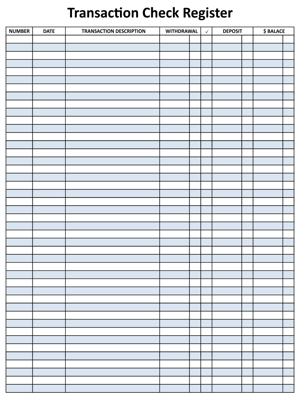 Check Registers For Checkbooks - 10 Free Pdf Printables | Printablee for Free Printable Checkbook Registers