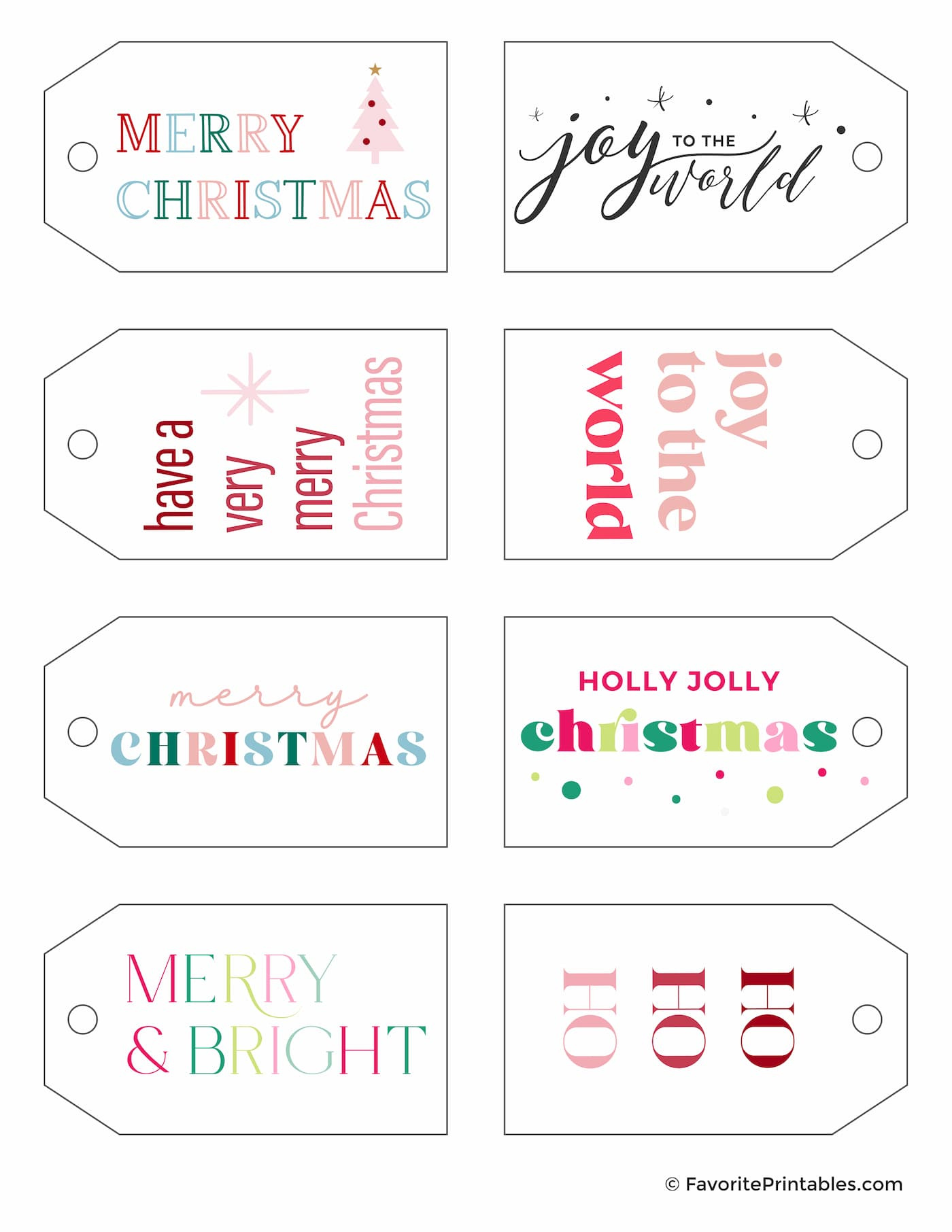 Christmas Gift Tags, Free Printable Set! - Favorite Printables within Printable Christmas Gift Tags