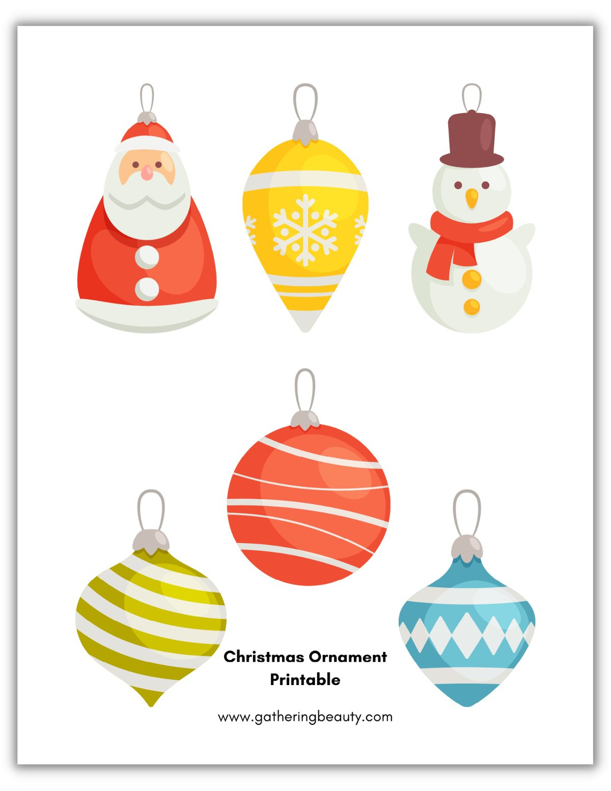 Christmas Ornament Printable — Gathering Beauty with regard to Printable Christmas Tree Decorations